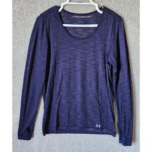 Under Armour Threadborne Women's Long Sleeve Seamless Reversible Shirt Blue Sz M